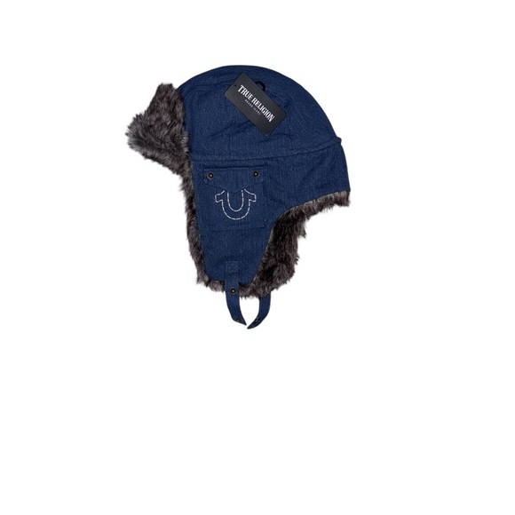 True Religion (NWT) Denim Trapper Hat - Picture 5 of 8